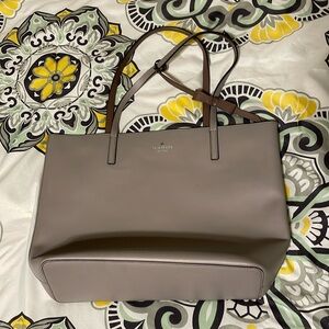 Gray beige/lavender Kate spade tote bag